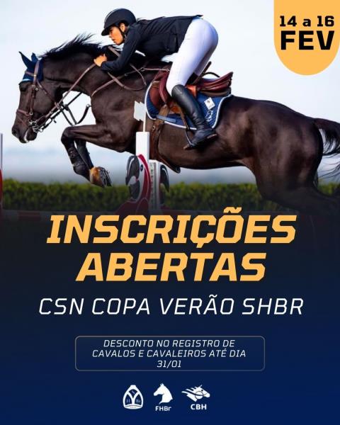 Inscrições Abertas para a CSN Copa Verão SHBr.  A