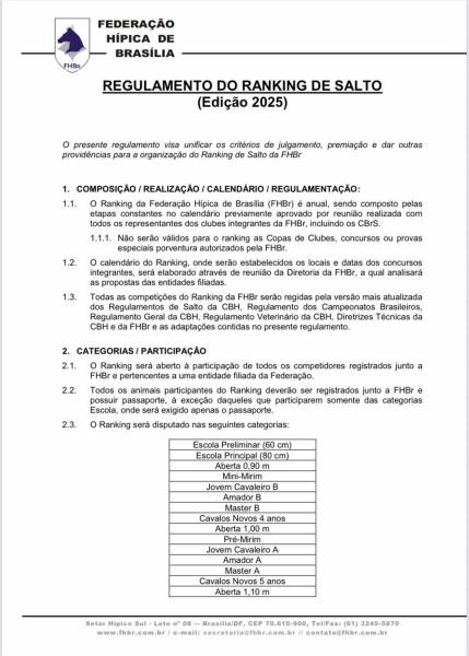 Regulamento Ranking
