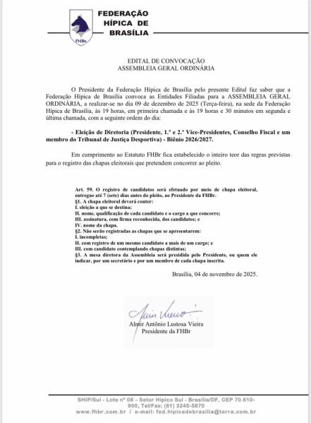 Edital de Convocação - Assembleia Geral Ordinária