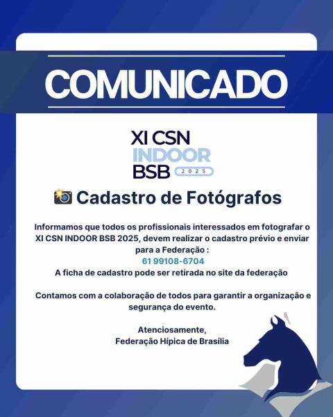 Cadastro de Fotógrafos - XI CSN Indoor BSB 2025