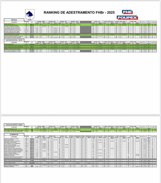 Ranking de Adestramento FHBr 2025